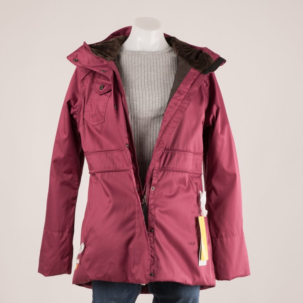 Lolé Burgundy Waterproof Hooded Parka Jacket – Size M - Picture 2 of 9